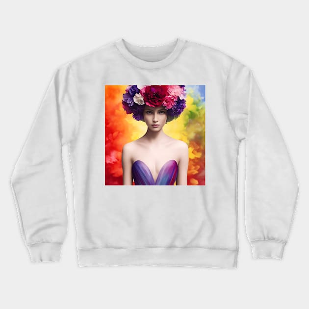 Flower Head Crewneck Sweatshirt by PurplePeacock